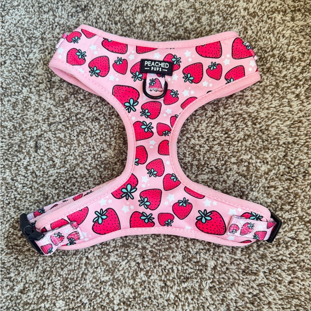 Pink Strawberry Breathable Adjustable Dog Harness